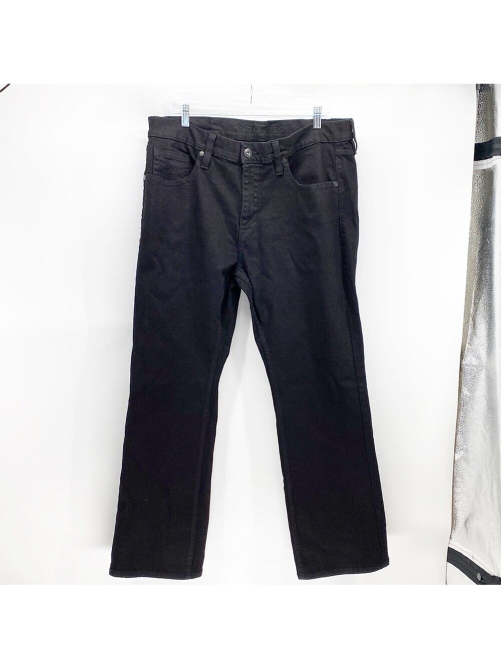 Cody James Black Night Rider stretch stackable straight jeans 38x30